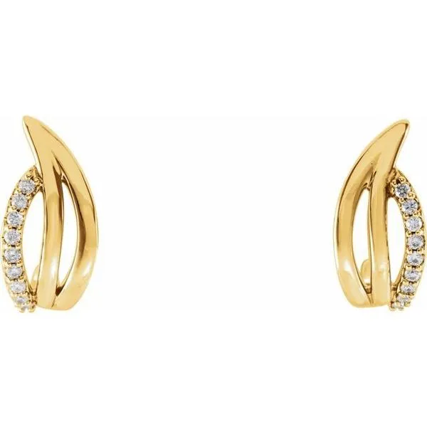 Freeform J-Hoop Earrings Image 2 J. Meredith Jewelers Delafield, WI