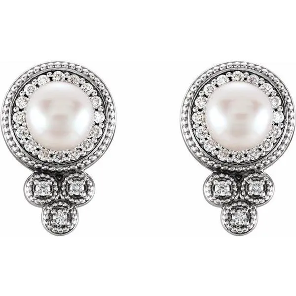 Granulated Pearl Earrings Image 2 Long Jewelers Chesapeake, VA