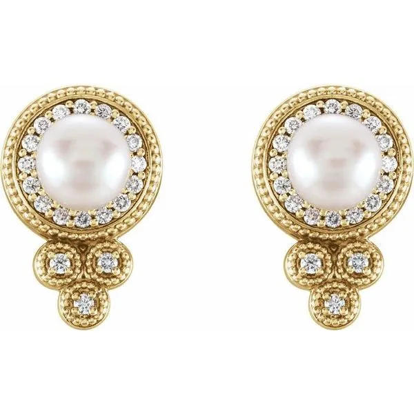 Granulated Pearl Earrings Image 2 J. Meredith Jewelers Delafield, WI