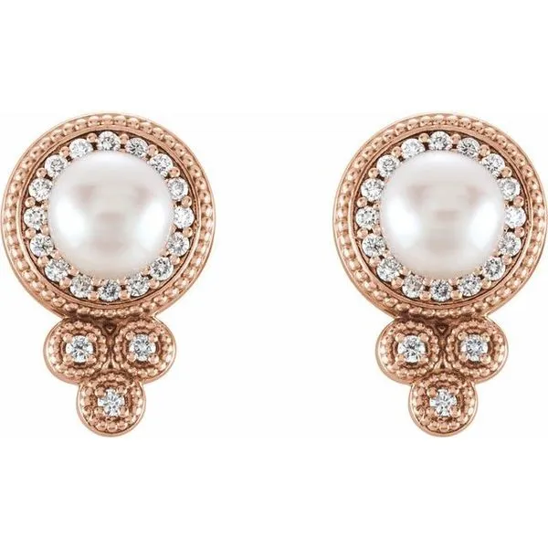 Granulated Pearl Earrings Image 2 Long Jewelers Chesapeake, VA