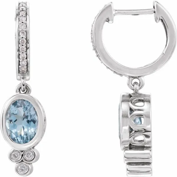 Bezel-Set Hoop Earrings Long Jewelers Chesapeake, VA
