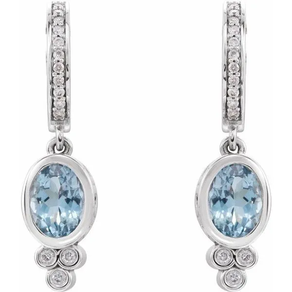 Bezel-Set Hoop Earrings Image 2 Becky Beck's Jewelry DeKalb, IL