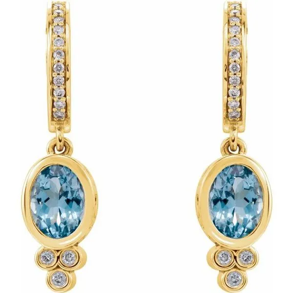 Bezel-Set Hoop Earrings Image 2 Becky Beck's Jewelry DeKalb, IL