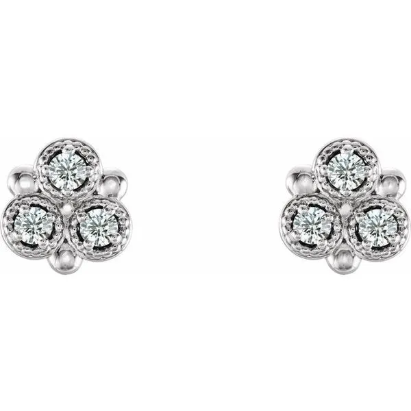 Three-Stone Earrings Image 2 James & Williams Jewelers Berwyn, IL