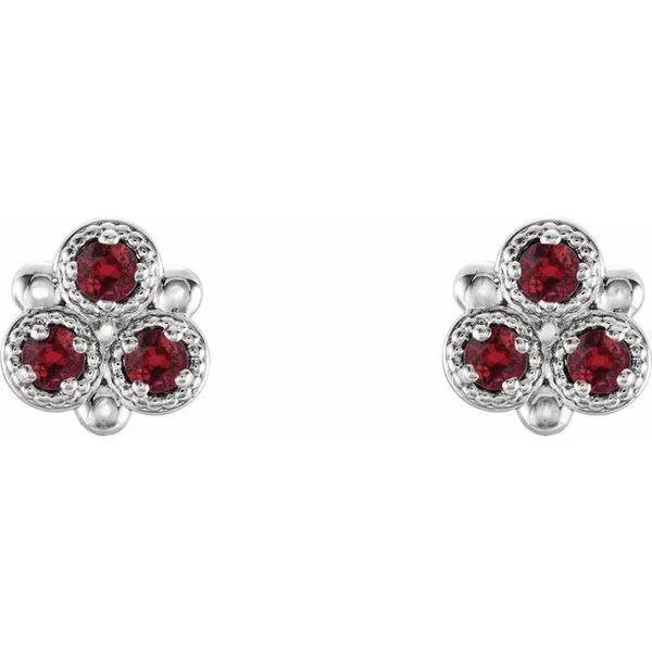 Three-Stone Earrings Image 2 James & Williams Jewelers Berwyn, IL