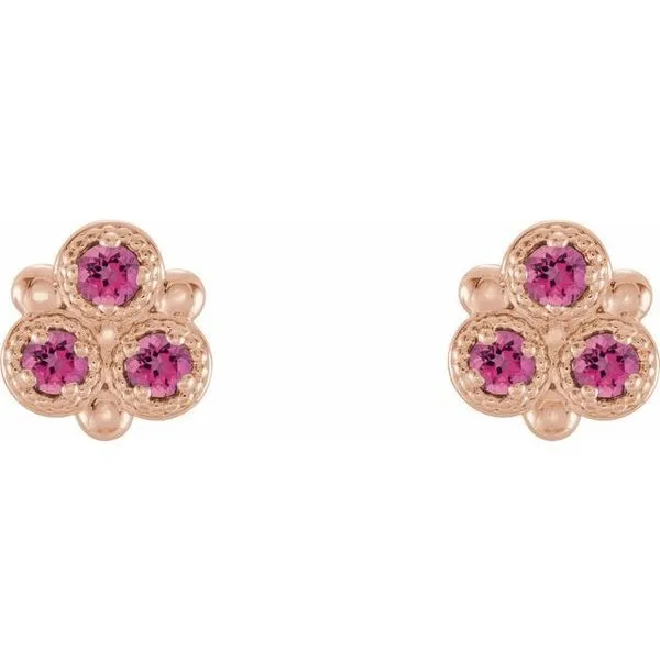 Three-Stone Earrings Image 2 Linwood Custom Jewelers Linwood, NJ