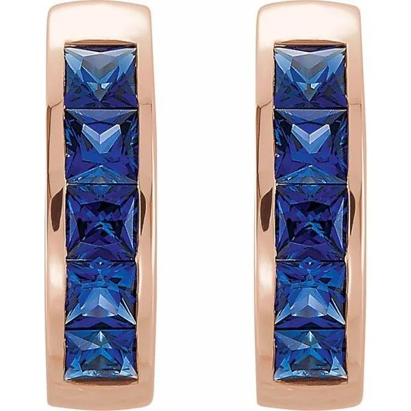 Channel-Set Hoop Earrings Image 2 Smith Jewelers Franklin, VA