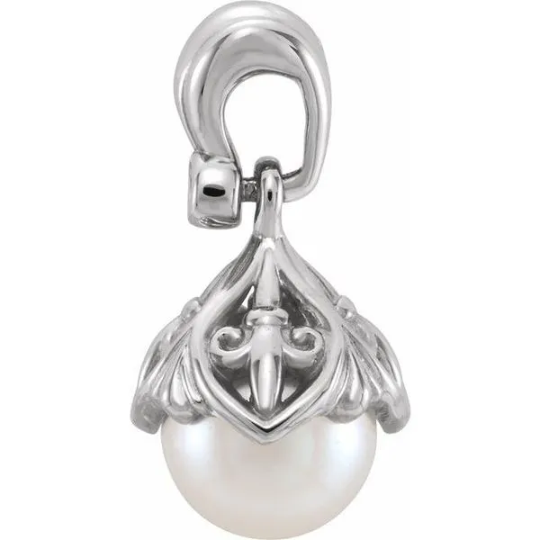 Pearl Fleur-de-lis Pendant Image 2 Hopman Jewelers Elkhart, IN