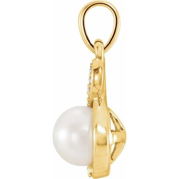 Accented Pearl Pendant Image 2 Rasmussen Jewelers Spanish Fork, UT
