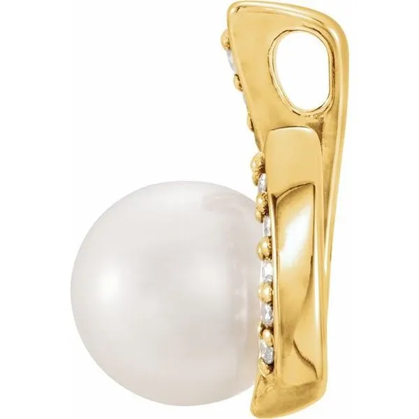 Accented Pearl Pendant Image 2 Rebel Diamonds New Hampton, IA