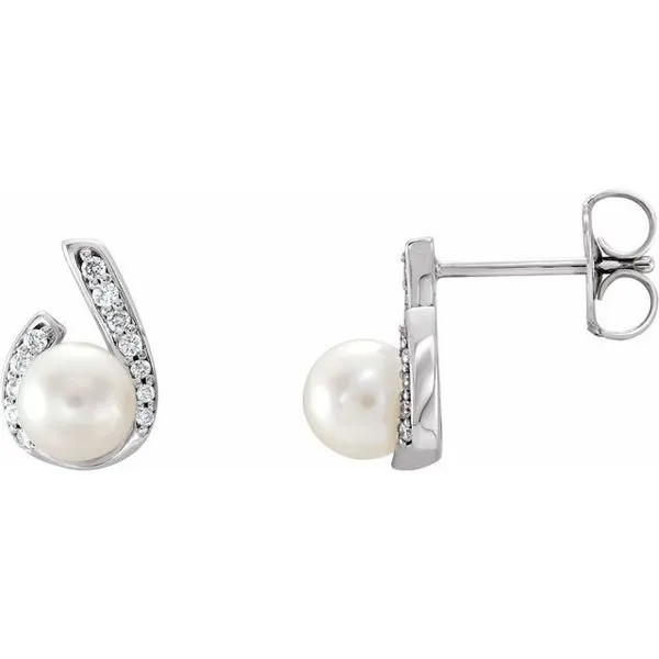 Accented Pearl Earrings Long Jewelers Chesapeake, VA