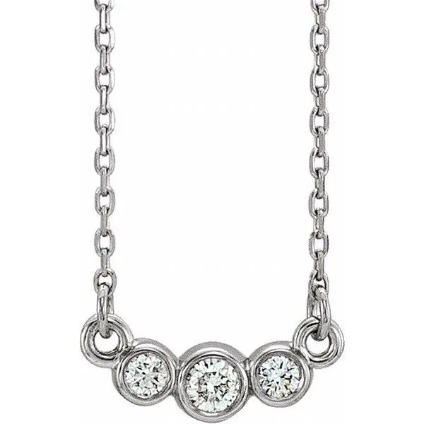 Three-Stone Bezel-Set Necklace Hopman Jewelers Elkhart, IN