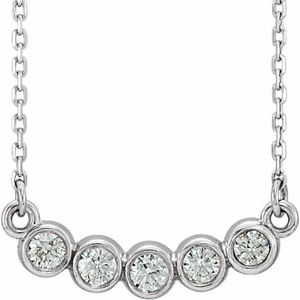 Five-Stone Bezel-Set Necklace Rasmussen Jewelers Spanish Fork, UT