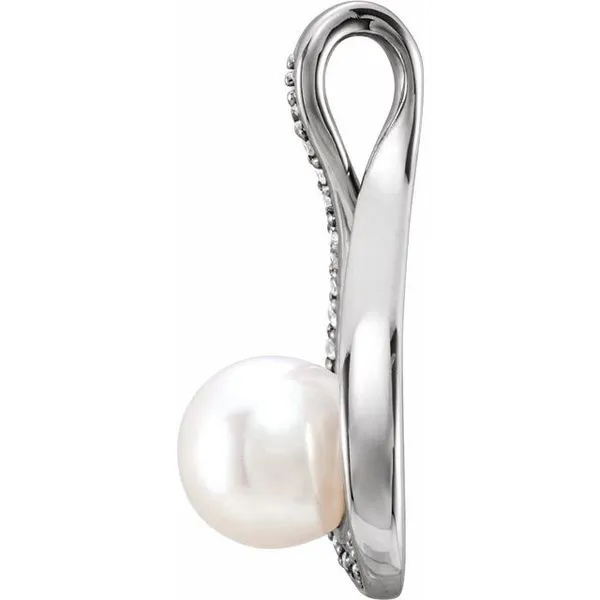 Accented Pearl Pendant Image 2 D'Errico Jewelry Scarsdale, NY