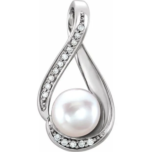 Accented Pearl Pendant Long Jewelers Chesapeake, VA