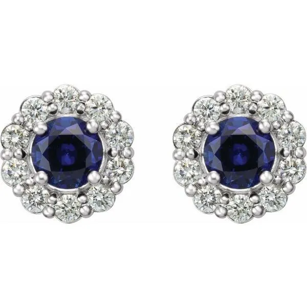 Round 4-Prong Halo-Style Earrings Image 2 Milan's Jewelry Inc Sarasota, FL