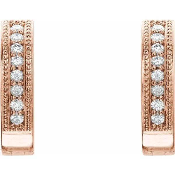 Accented Milgrain Hoop Earrings Image 2 Rasmussen Jewelers Spanish Fork, UT