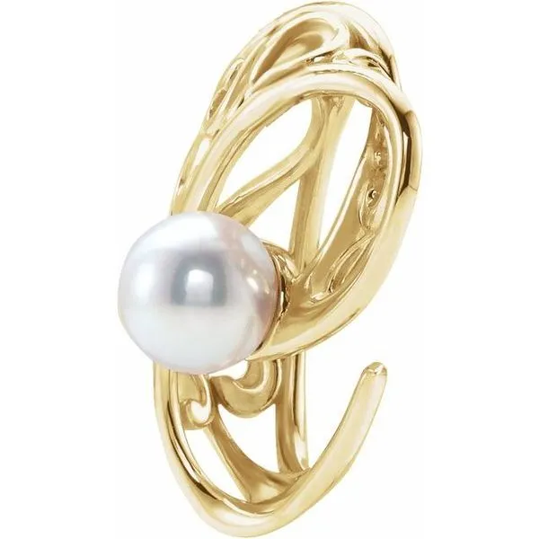 Pearl Freeform Scroll Pendant Image 2 James & Williams Jewelers Berwyn, IL