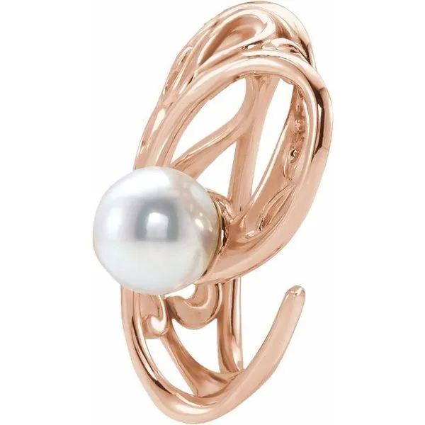 Pearl Freeform Scroll Pendant Image 2 Spath Jewelers Bartow, FL