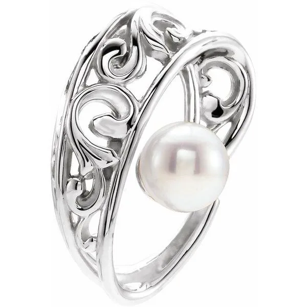 Pearl Freeform Scroll Pendant Woelk's House of Diamonds Russell, KS