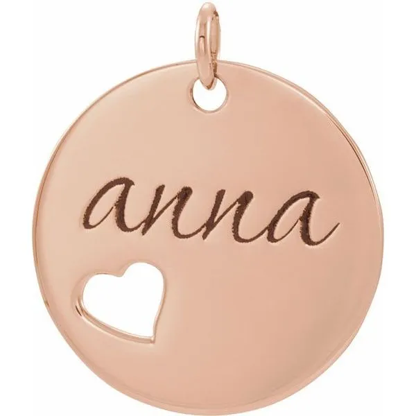 Engravable Pierced Heart Pendant Image 2 Arnold's Jewelry and Gifts Logansport, IN