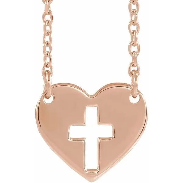 Pierced Cross Heart Necklace Scirto's Jewelry Lockport, NY