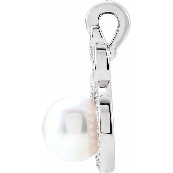 Accented Pearl Pendant Image 2 Hopman Jewelers Elkhart, IN