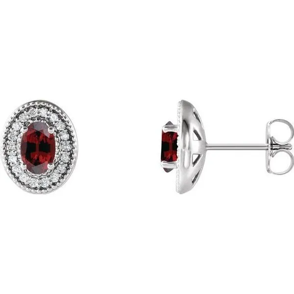 Oval 4-Prong Halo-Style Earrings Jewelry Design Studio Jensen Beach, FL