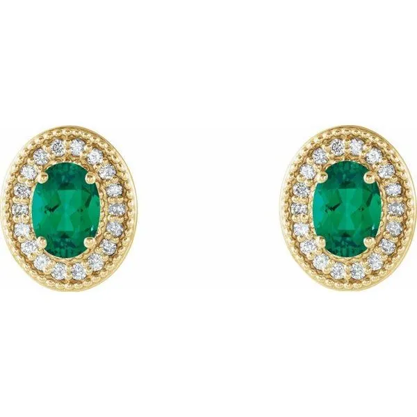 Oval 4-Prong Halo-Style Earrings Image 2 Long Jewelers Chesapeake, VA