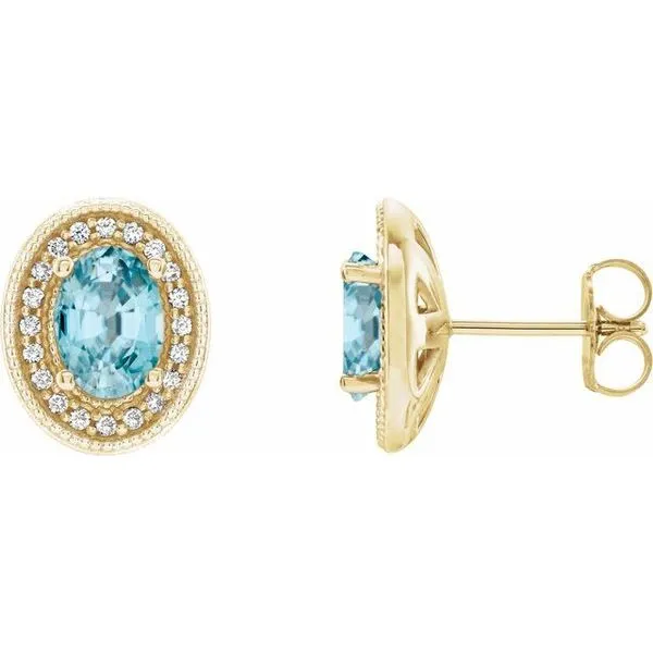 Oval 4-Prong Halo-Style Earrings Jewelry Design Studio Jensen Beach, FL