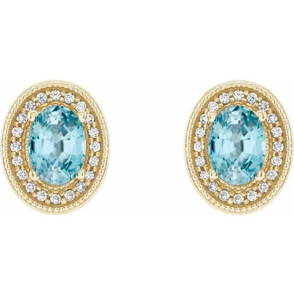 Oval 4-Prong Halo-Style Earrings Image 2 Jewelry Design Studio Jensen Beach, FL