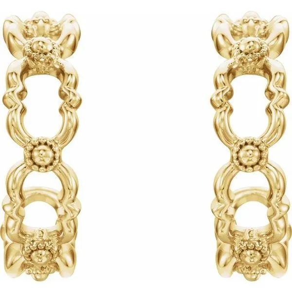 Quatrefoil Hoop Earrings Image 2 Becky Beck's Jewelry DeKalb, IL