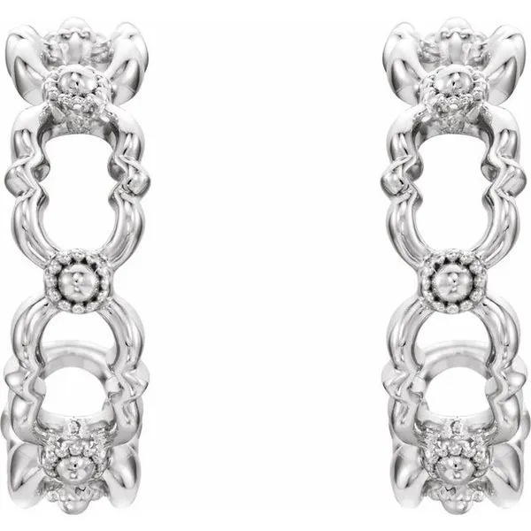 Quatrefoil Hoop Earrings Image 2 Scirto's Jewelry Lockport, NY