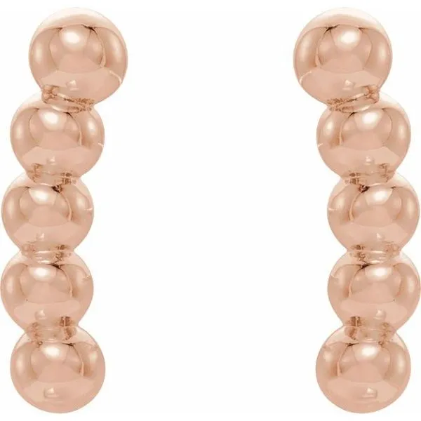 Curved Beaded Earrings Image 2 The Diamond Shop, Inc. Lewiston, ID