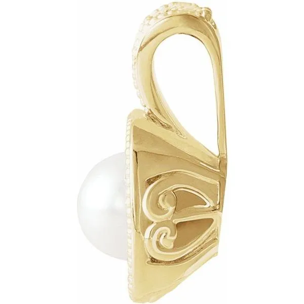 Halo-Style Pearl Pendant Image 2 Hart's Jewelers Grants Pass, OR