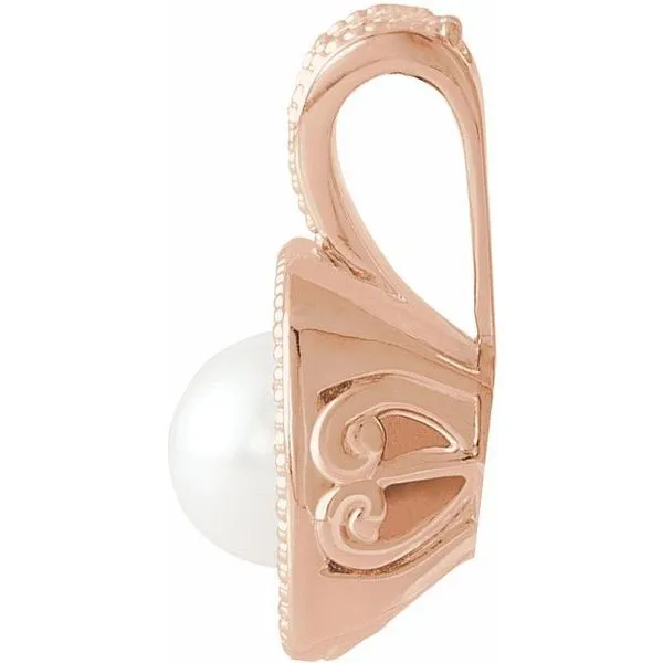 Halo-Style Pearl Pendant Image 2 Rasmussen Jewelers Spanish Fork, UT