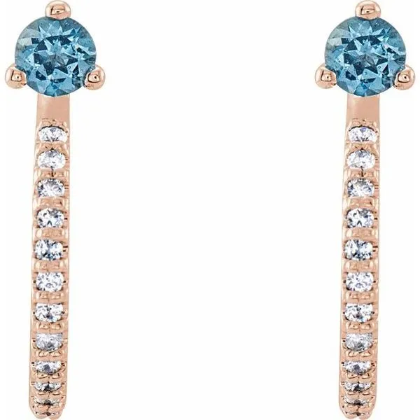 Accented J-Hoop Earrings Image 2 J. Meredith Jewelers Delafield, WI