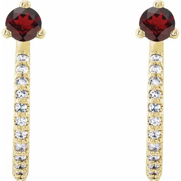 Accented J-Hoop Earrings Image 2 Becky Beck's Jewelry DeKalb, IL