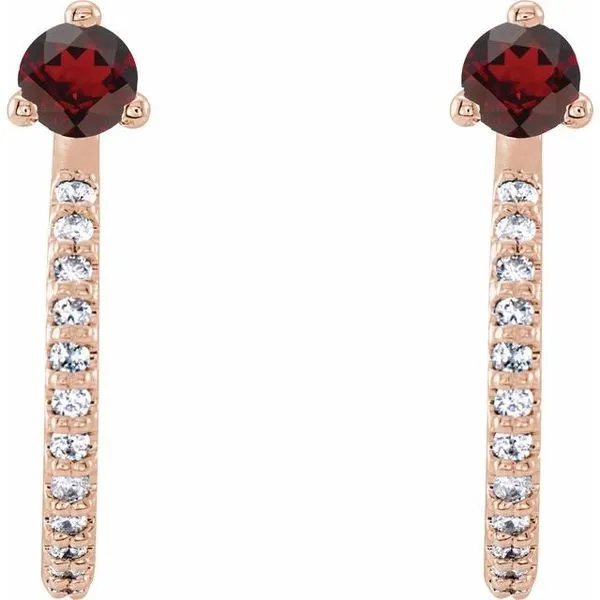 Accented J-Hoop Earrings Image 2 Milan's Jewelry Inc Sarasota, FL