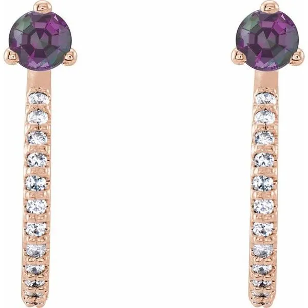 Accented J-Hoop Earrings Image 2 J. Meredith Jewelers Delafield, WI