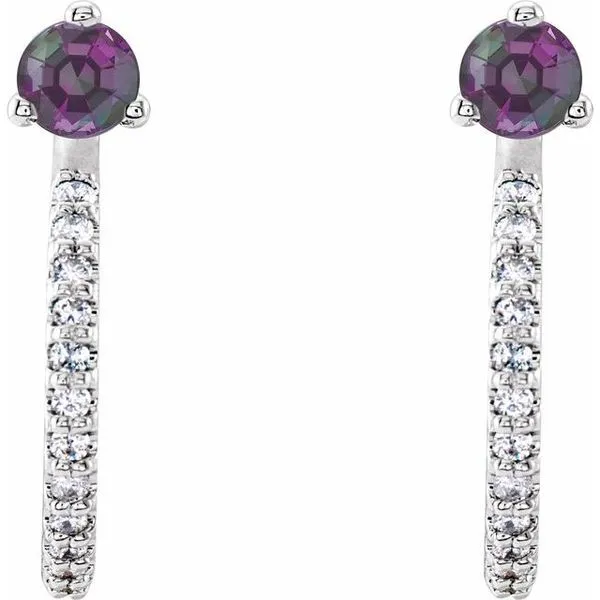 Accented J-Hoop Earrings Image 2 Milan's Jewelry Inc Sarasota, FL