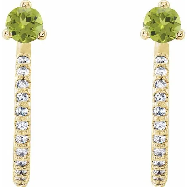 Accented J-Hoop Earrings Image 2 Becky Beck's Jewelry DeKalb, IL