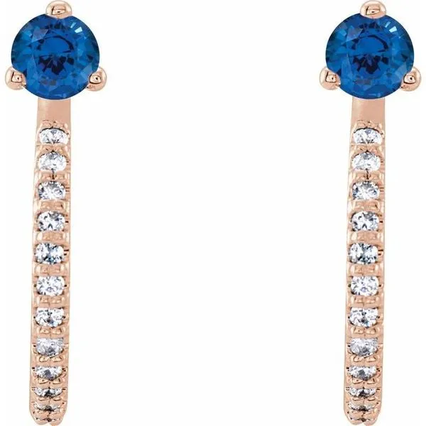 Accented J-Hoop Earrings Image 2 Becky Beck's Jewelry DeKalb, IL