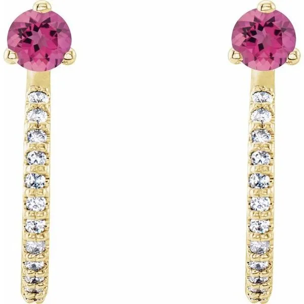 Accented J-Hoop Earrings Image 2 J. Meredith Jewelers Delafield, WI