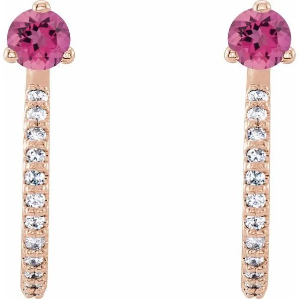 Accented J-Hoop Earrings Image 2 Woelk's House of Diamonds Russell, KS