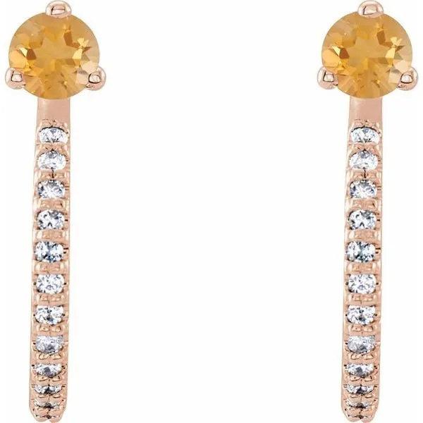 Accented J-Hoop Earrings Image 2 Diny's Jewelers Middleton, WI