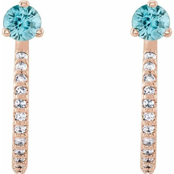 Accented J-Hoop Earrings Image 2 Long Jewelers Chesapeake, VA