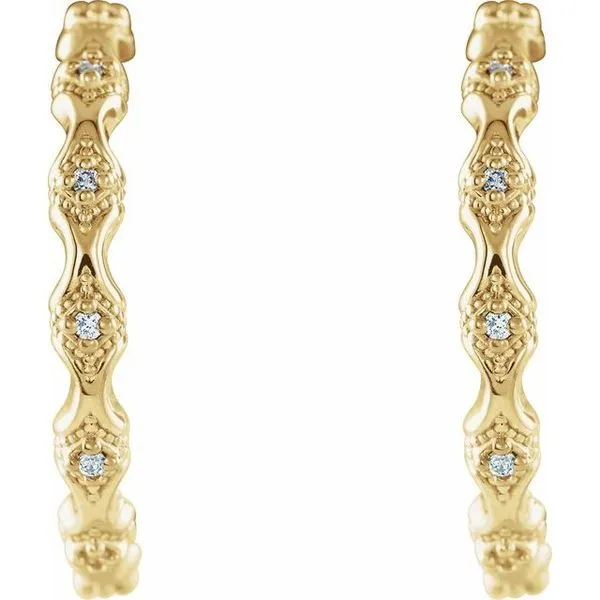 Accented Hoop Earrings Image 2 Scirto's Jewelry Lockport, NY