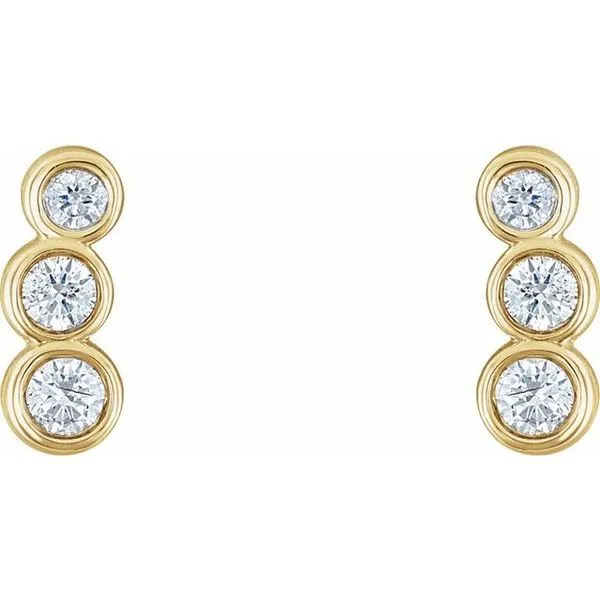 Petite Three-Stone Ear Climbers Image 2 Milan's Jewelry Inc Sarasota, FL