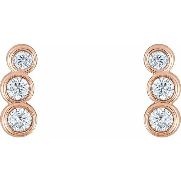 Petite Three-Stone Ear Climbers Image 2 Quantum Qarat  Phoenix, AZ